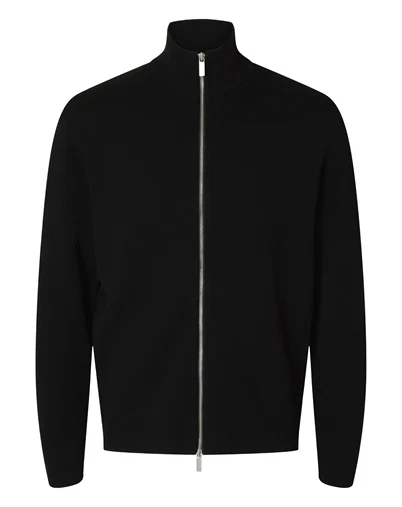 Selected - SLHTeller Relaxed Zip Cardigan - Black